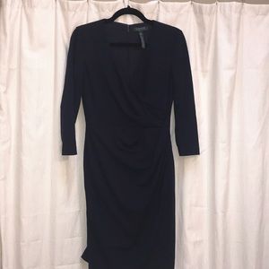Ralph Lauren Navy VNeck Faux Wrap Dress